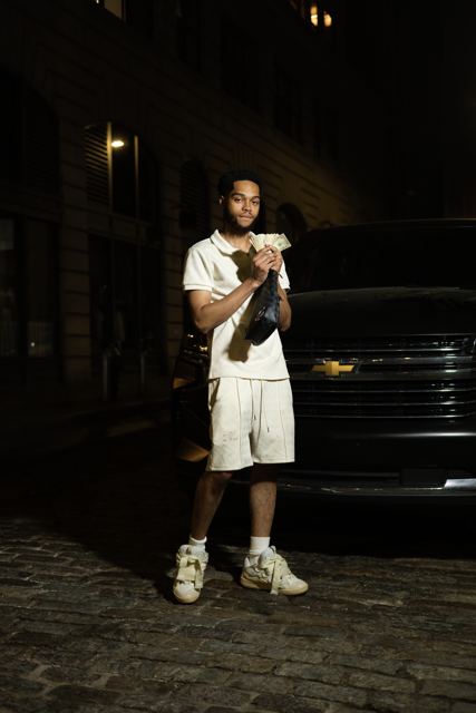 Night portrait by the truck